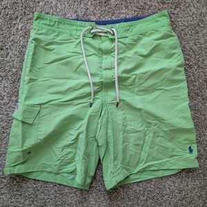 Polo Ralph Lauren Men's Green Swim Board Shorts Size M Beach